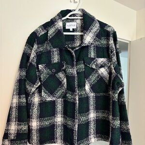 Women's plus size (1X) Green Plaid Jacket